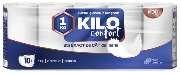 Kilo Confort Toalettpapír (2 rétegű, 10 tekercs)