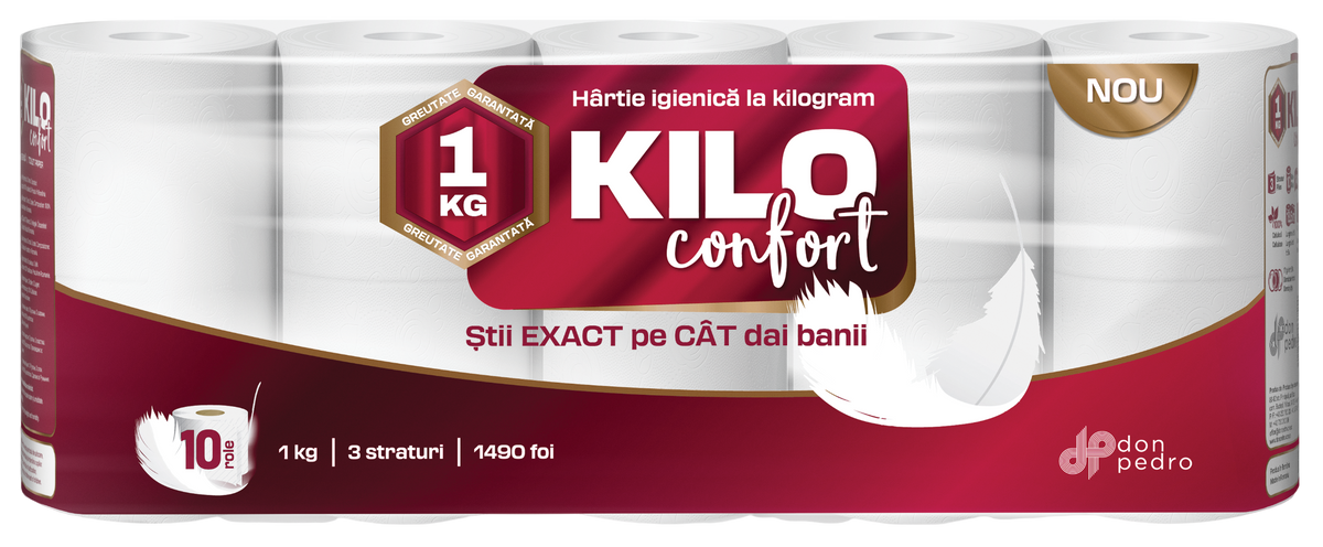Kilo Confort Toalettpapír (3 rétegű, 10 tekercs)