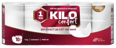 Kilo Confort Toalettpapír (3 rétegű, 10 tekercs)