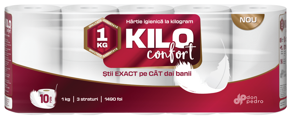Kilo Confort Toalettpapír (3 rétegű, 10 tekercs)