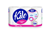 Kilo Comfort Plus Toalettpapír - Mega Roll (3 rétegű, 6 tekercs)